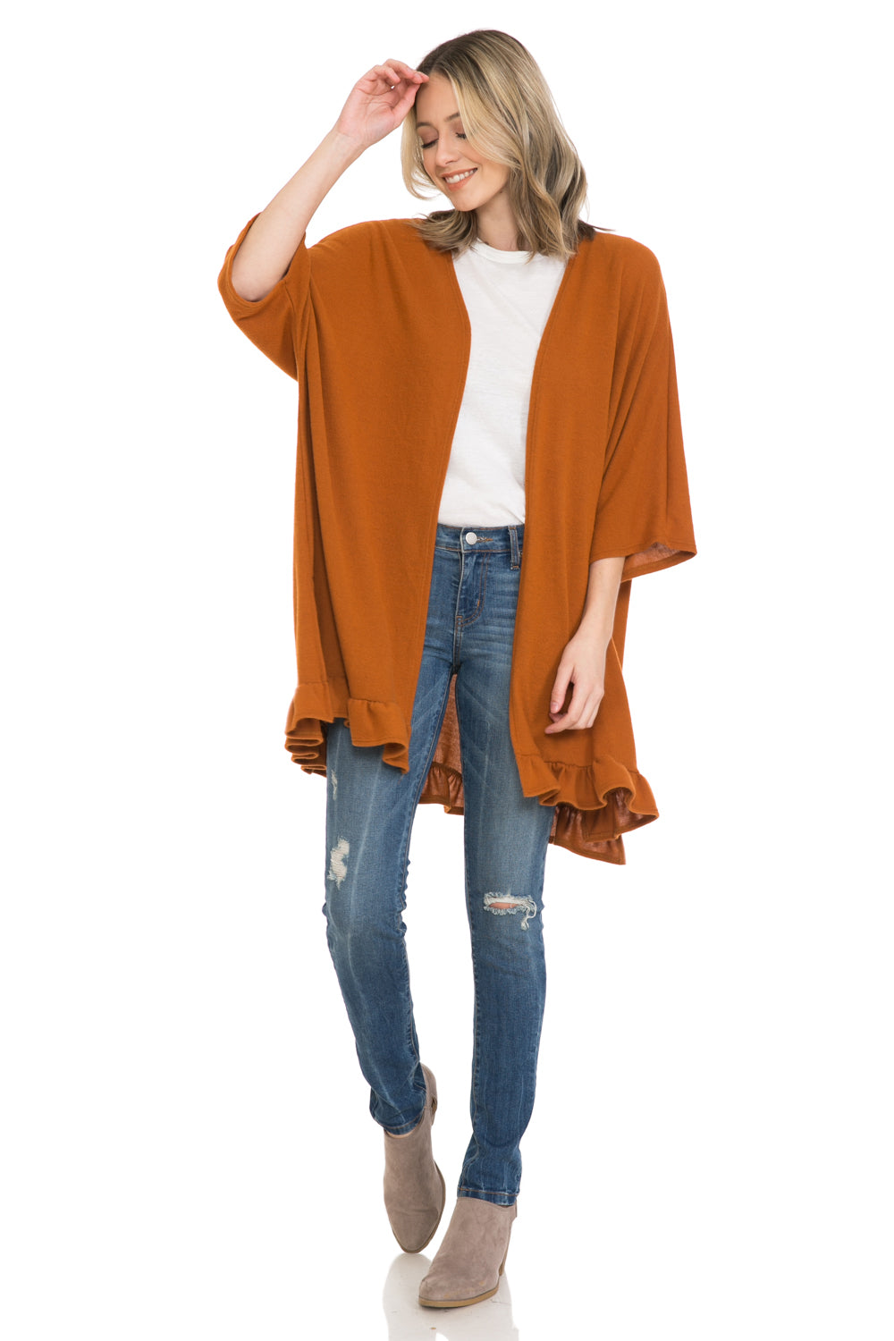 Ruffle Trimmed Cardigan Search this page