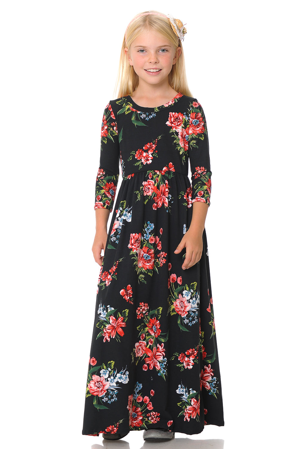 Fit and Flare Maxi Floral Dress Pastel by Vivienne Fit and Flare Maxi Floral Dress Pastel by Vivienne