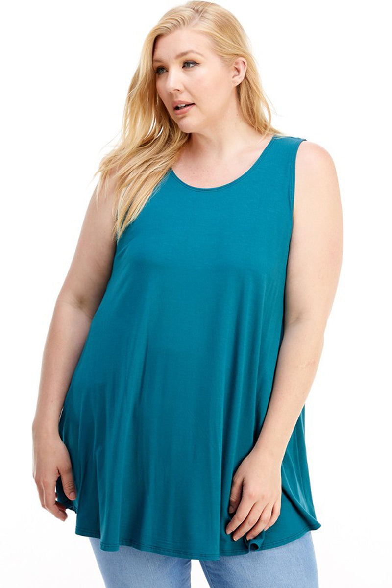 Sleeveless A-Line Tunic Plus Size