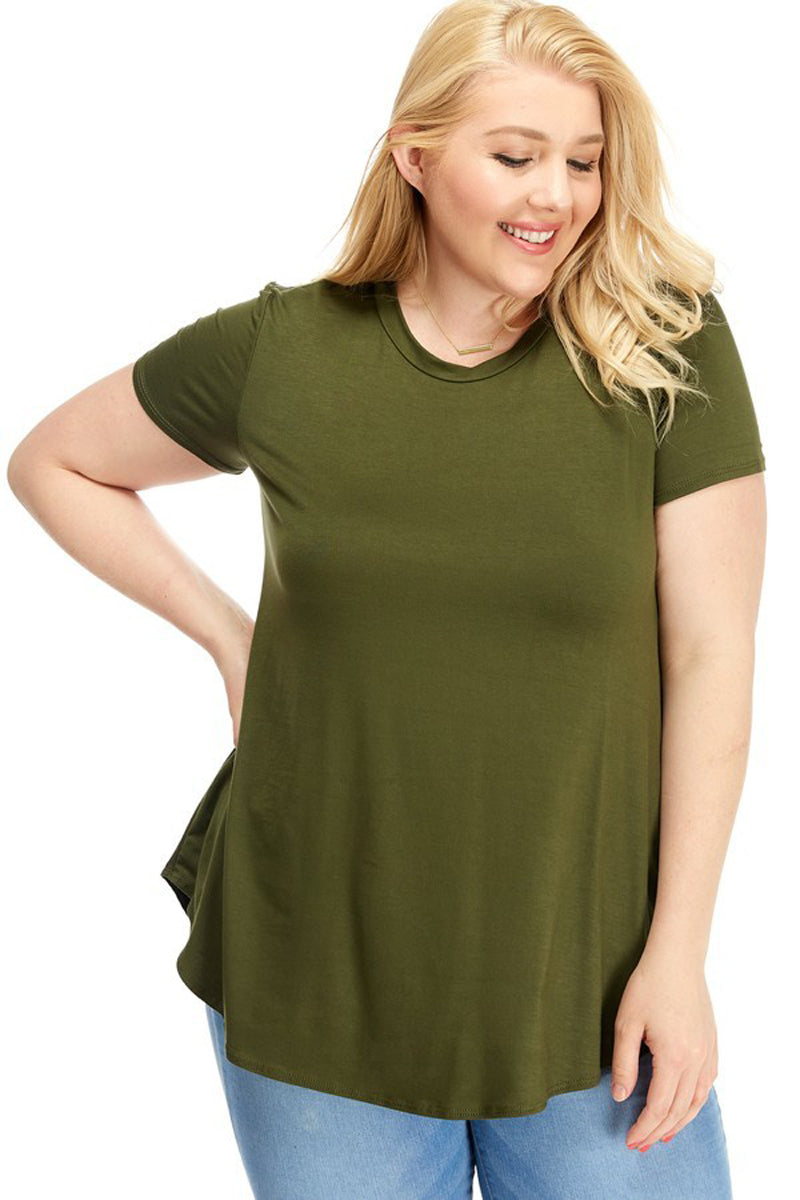 Short Sleeve Jersey Top Plus Size