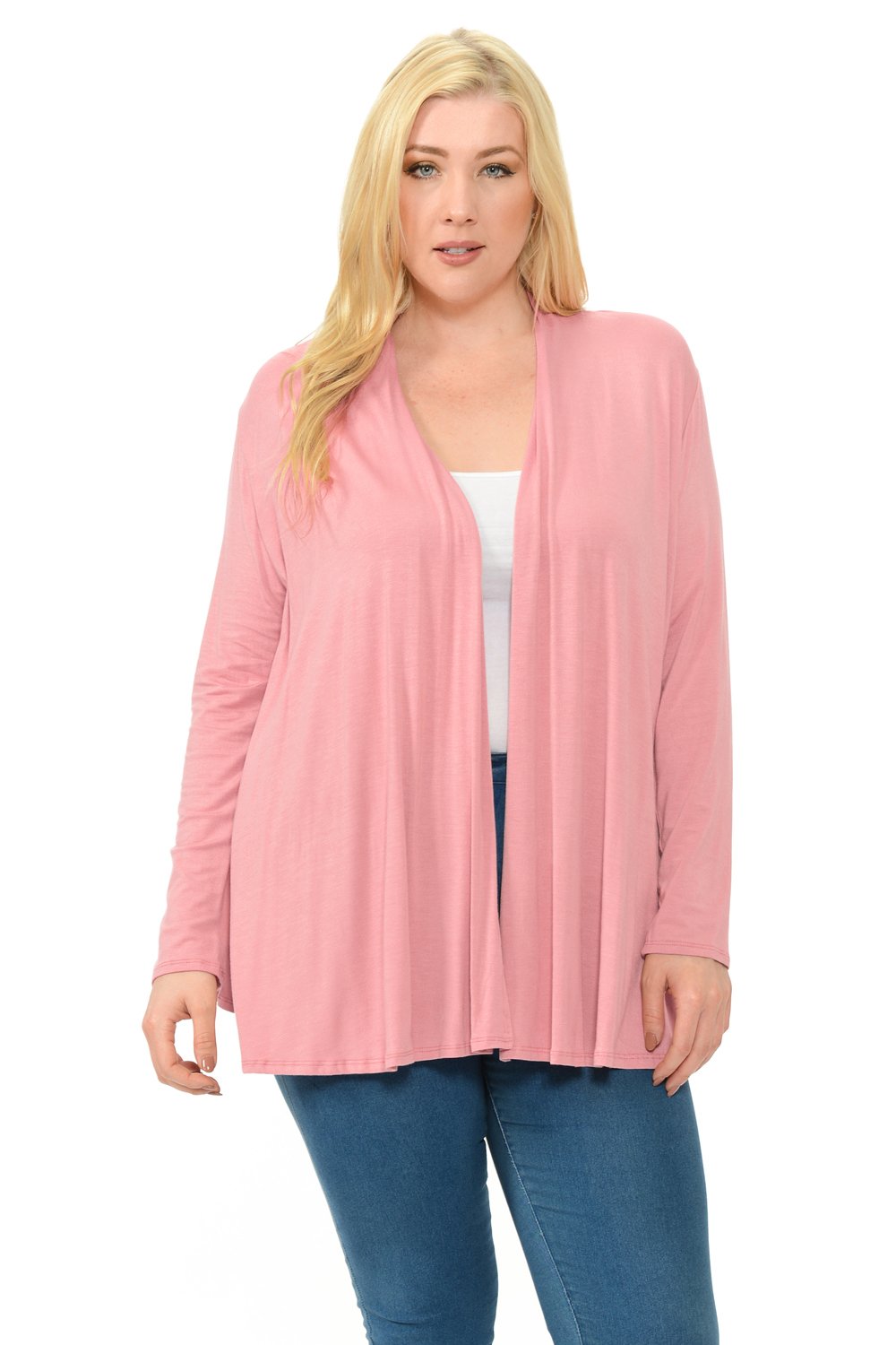 Long Sleeve Jersey Cardigan Plus Size