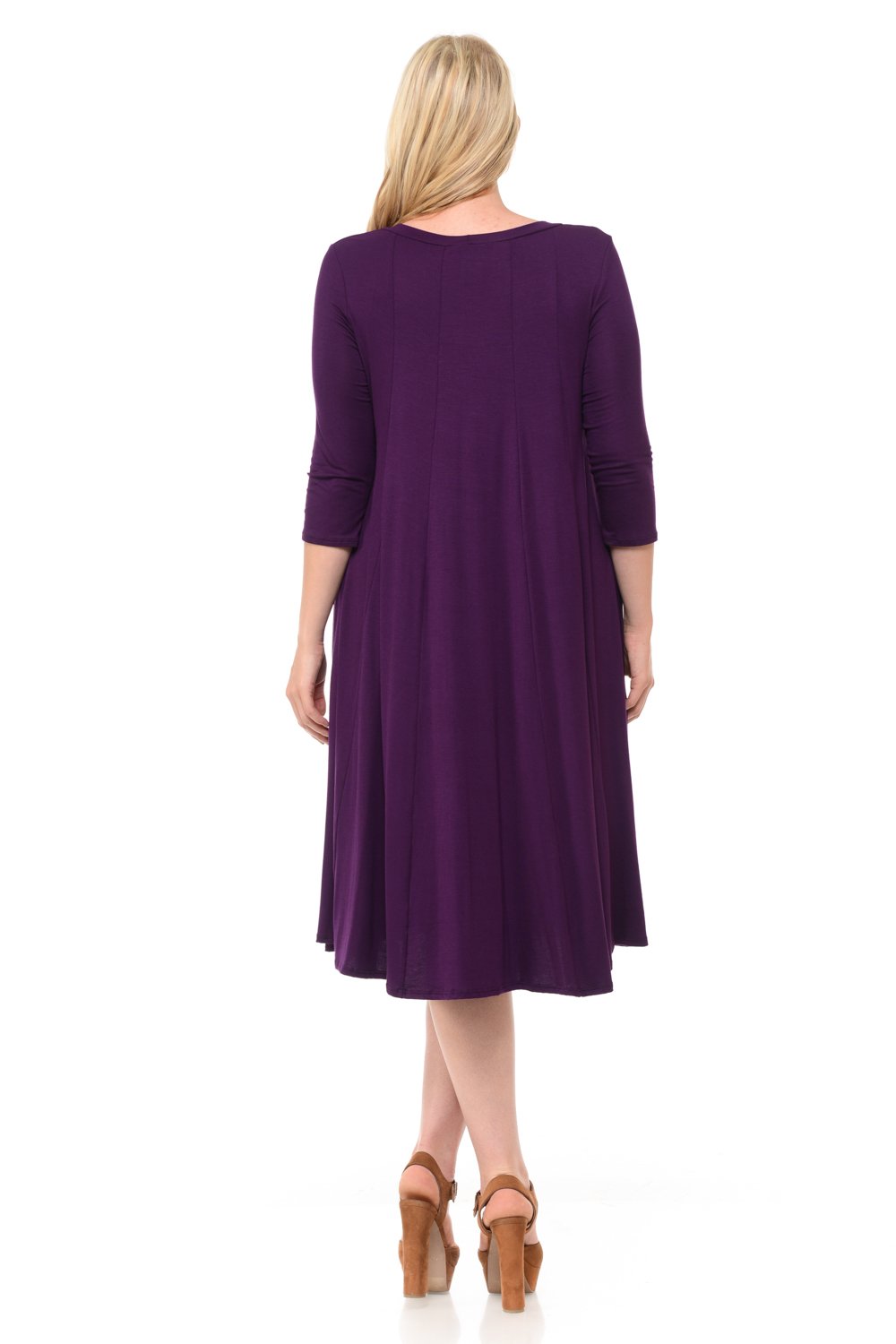 A-Line Trapeze Midi Dress Plus Size