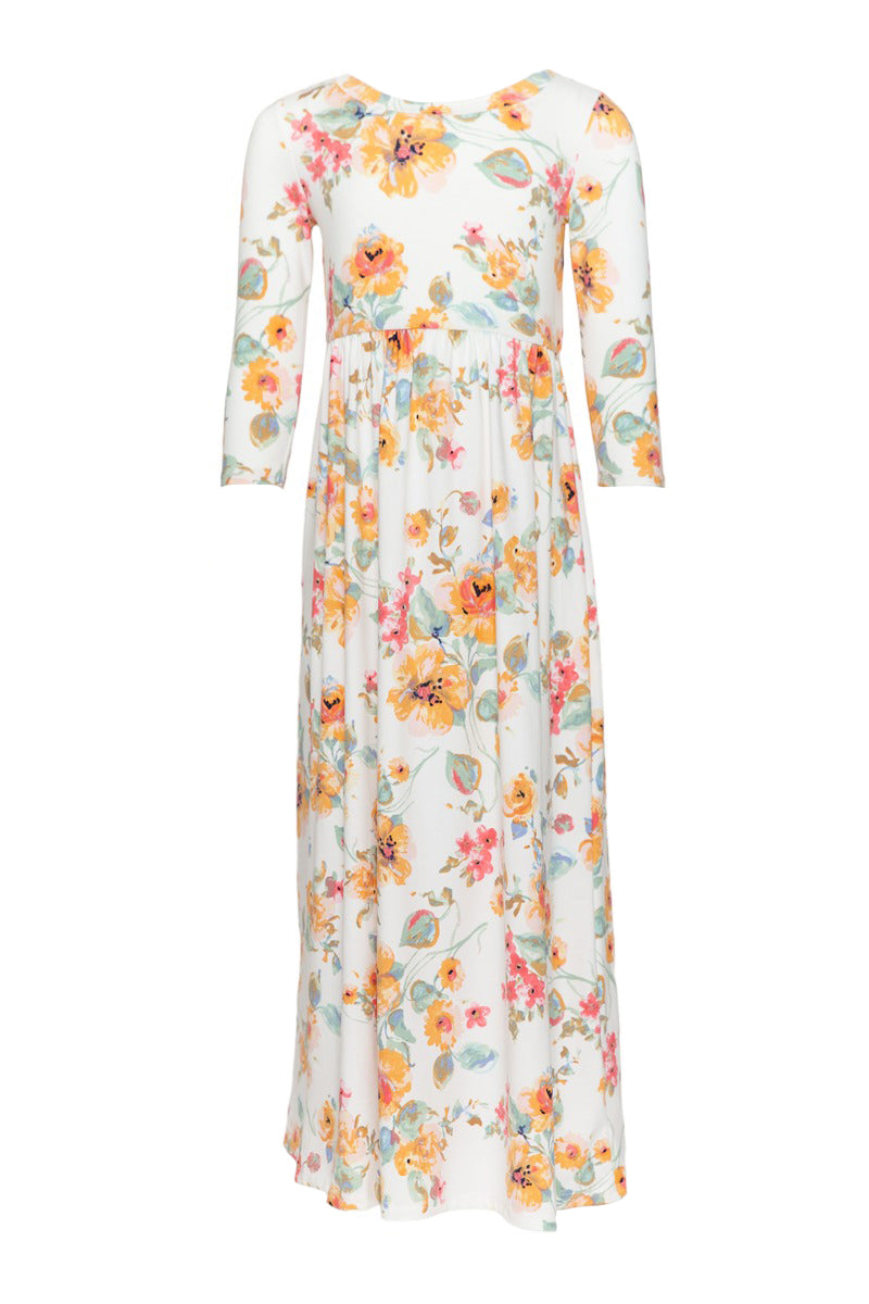 Fit and Flare Maxi Floral Dress