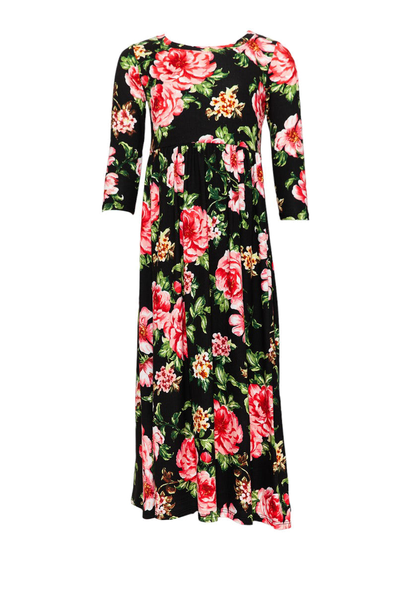 Fit and Flare Maxi Floral Dress