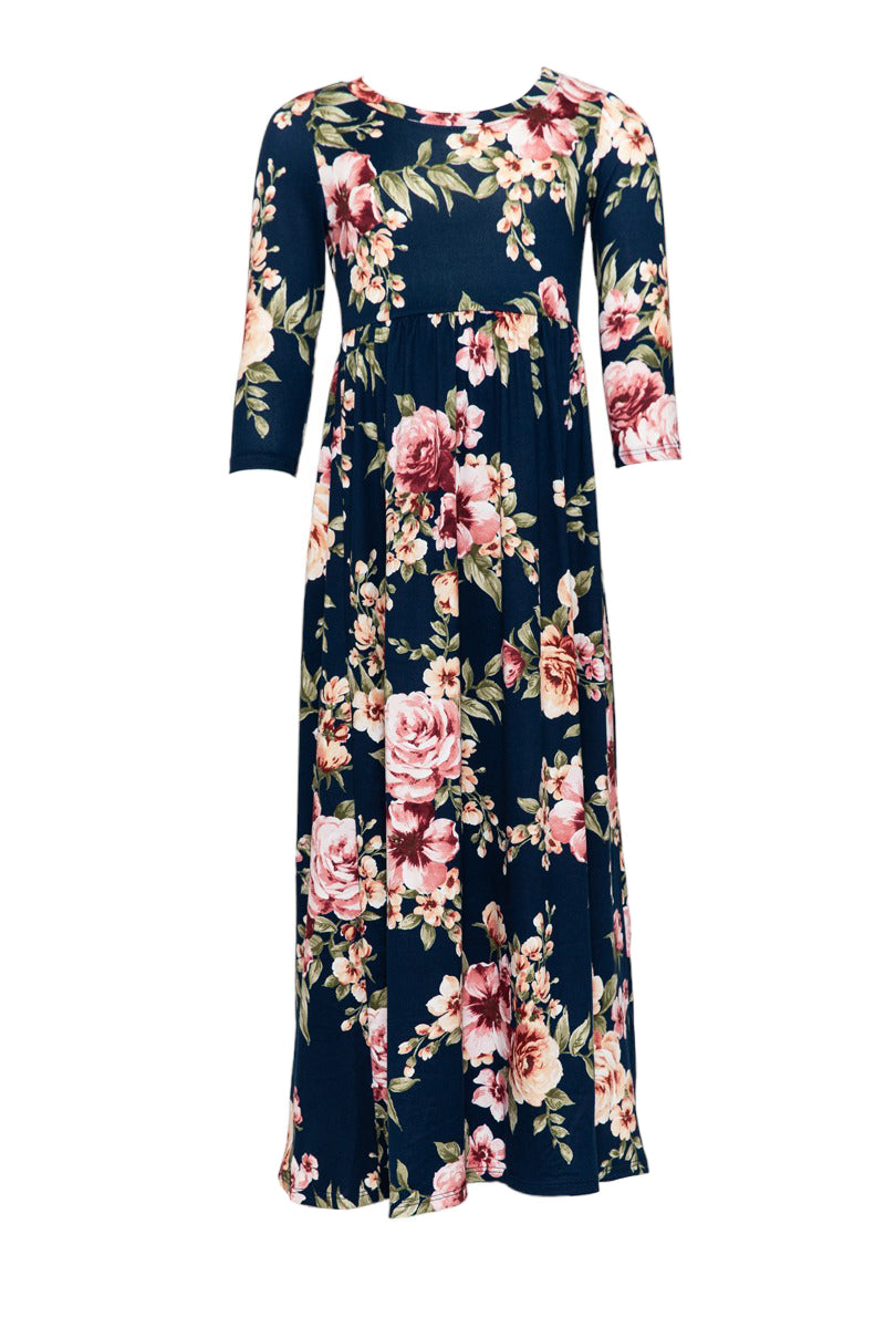 Fit and Flare Maxi Floral Dress