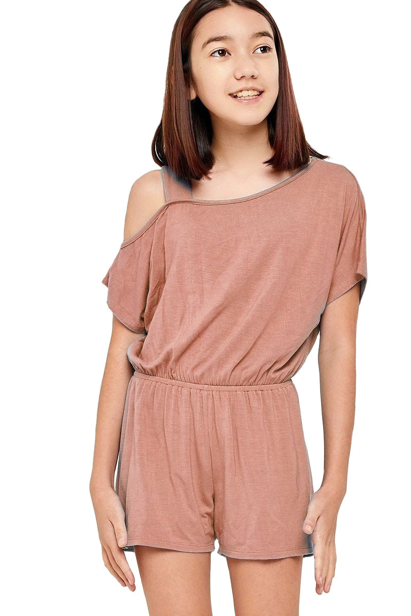 One Shoulder Romper with Removable Label