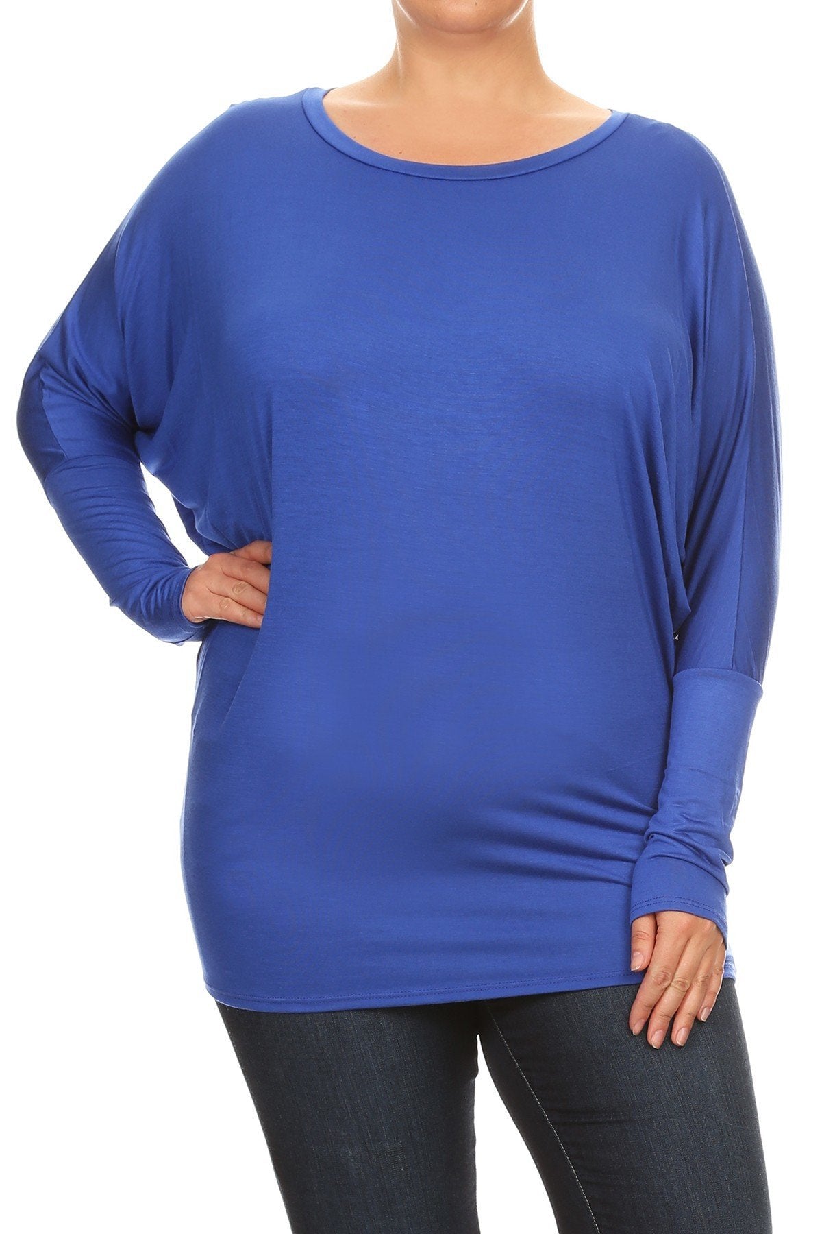 Jersey Knit Dolman Top Plus Size