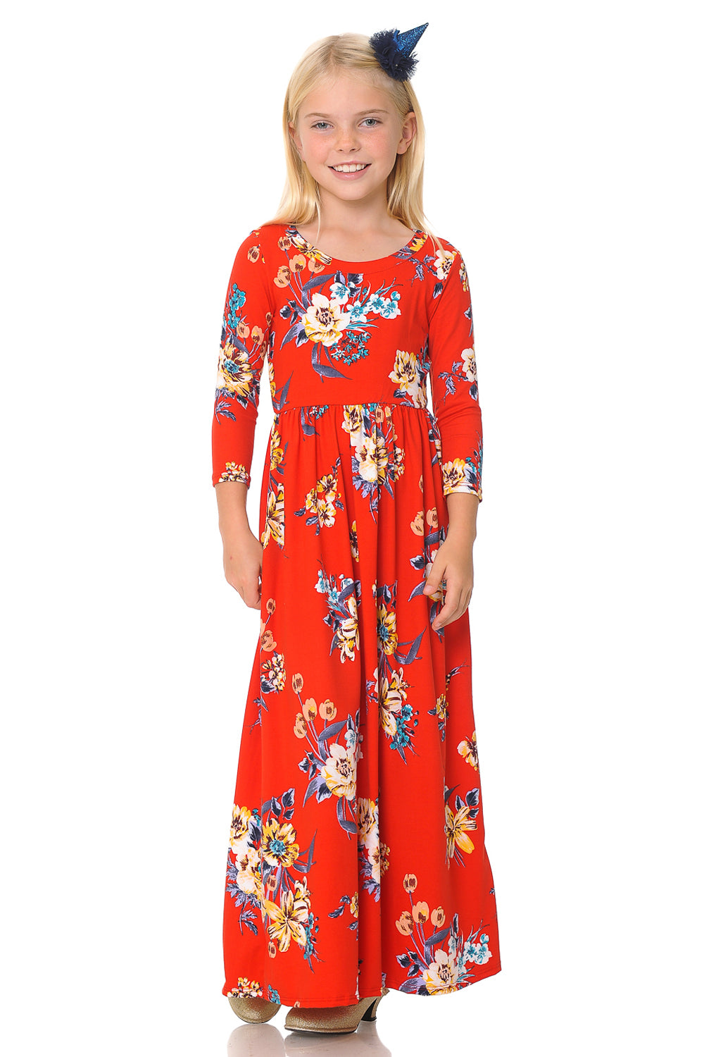 Fit and Flare Maxi Floral Dress