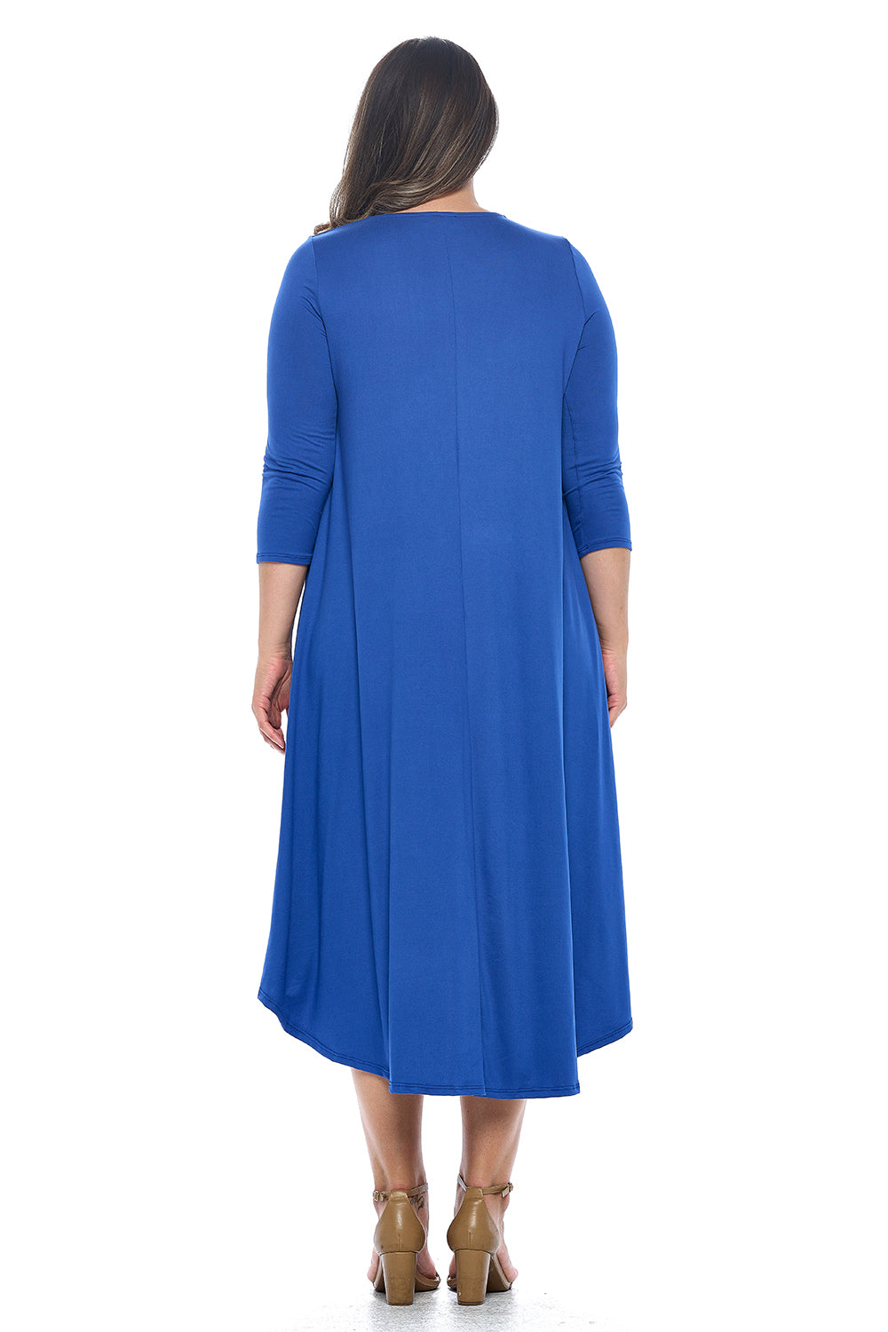 Asymmetric Hem Midi Dress Plus Size