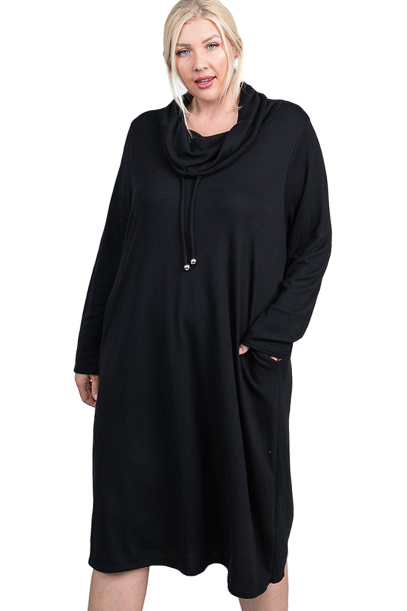 Turtleneck Long Sleeve Dress Plus Size