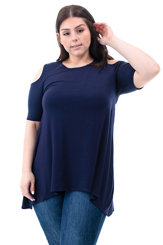 Cold Shoulder Tunic Plus Size