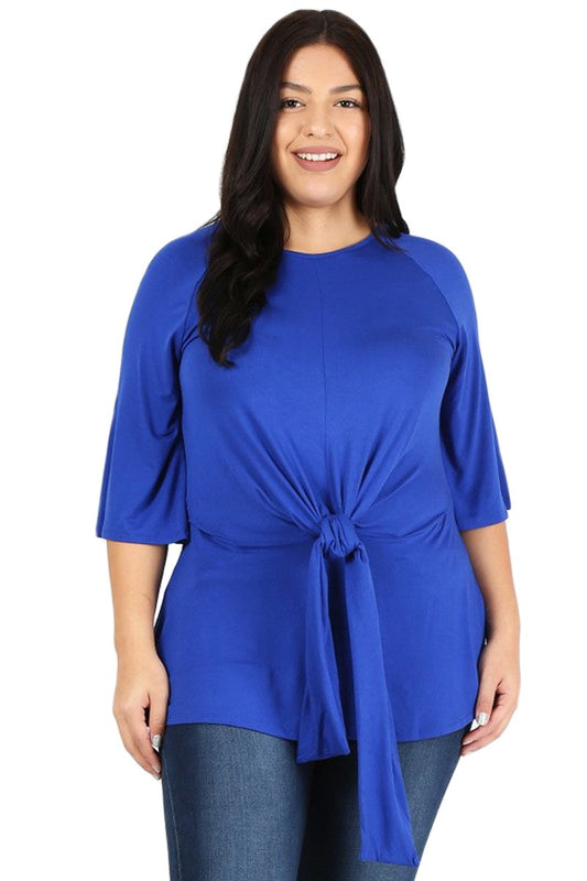 Waist Tie Top Plus Size