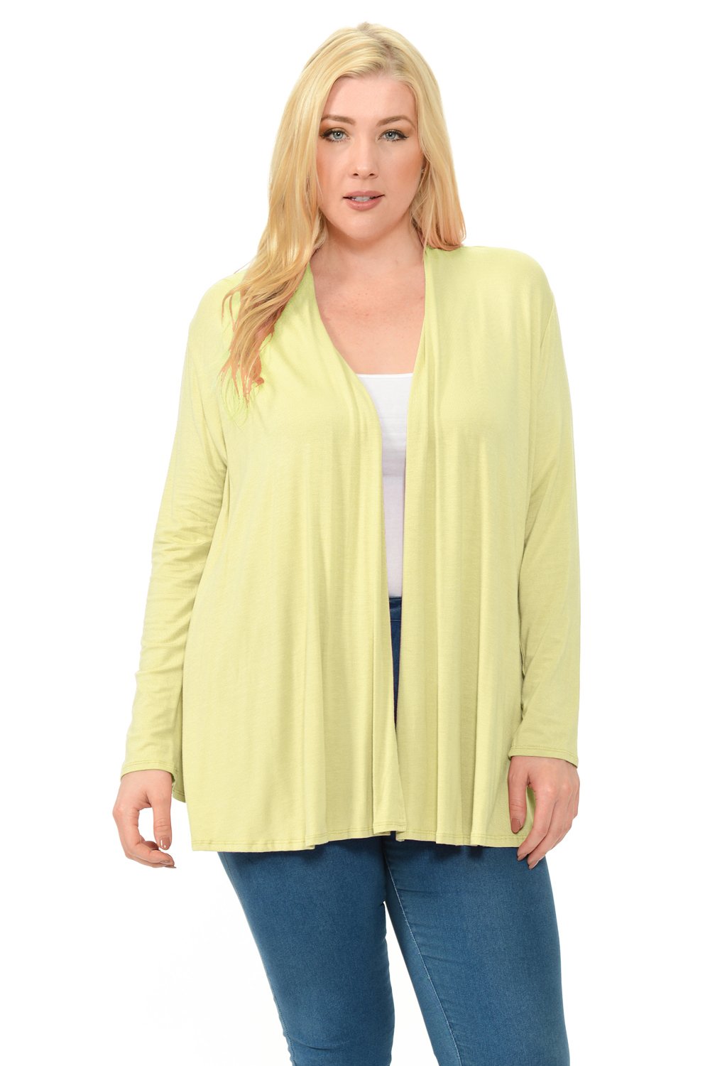 Long Sleeve Jersey Cardigan Plus Size