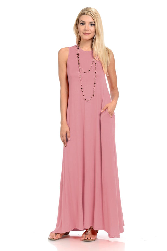 Sleeveless Maxi Dress with Pockets