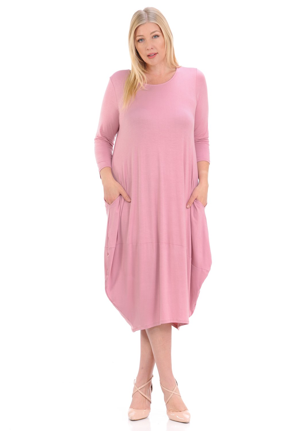 Cocoon Midi Dress Plus Size Pastel by Vivienne Cocoon Midi Dress Plus Size Pastel by Vivienne