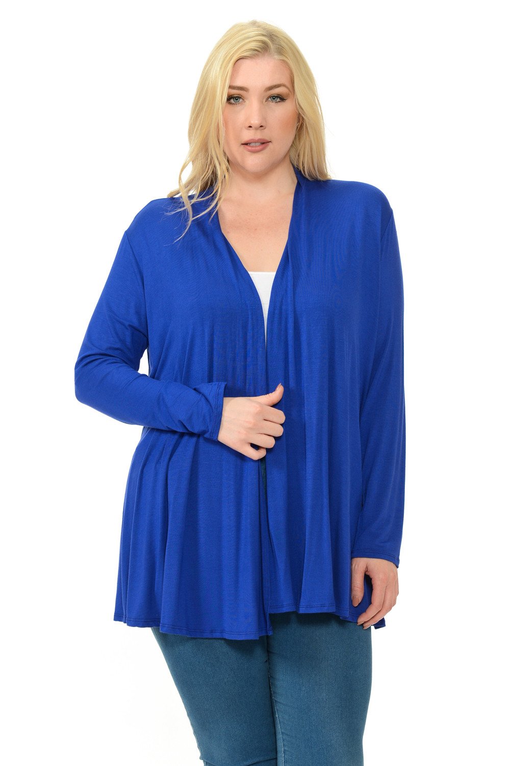 Long Sleeve Jersey Cardigan Plus Size