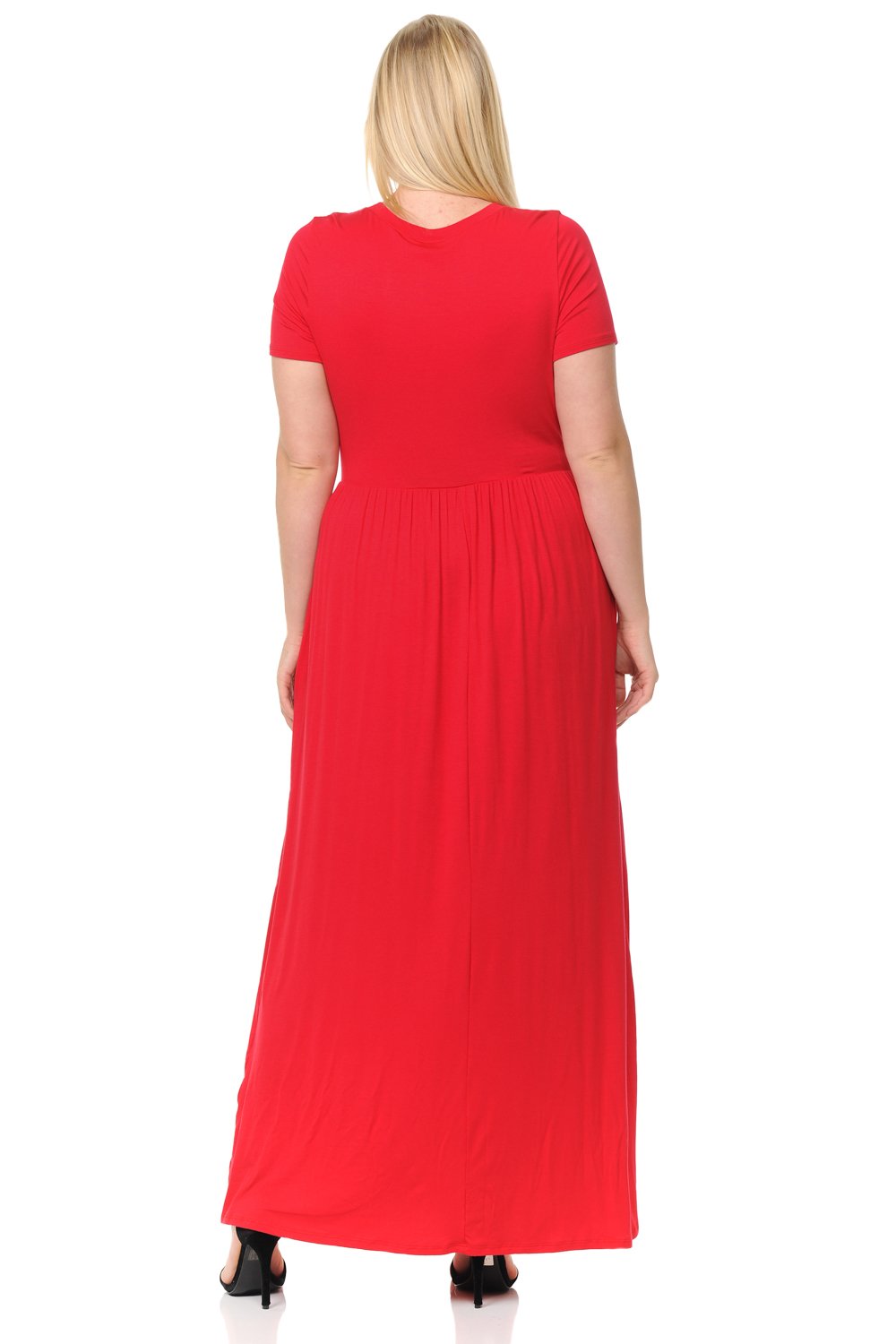 Short Sleeve Maxi Dress with Pockets Plus Size