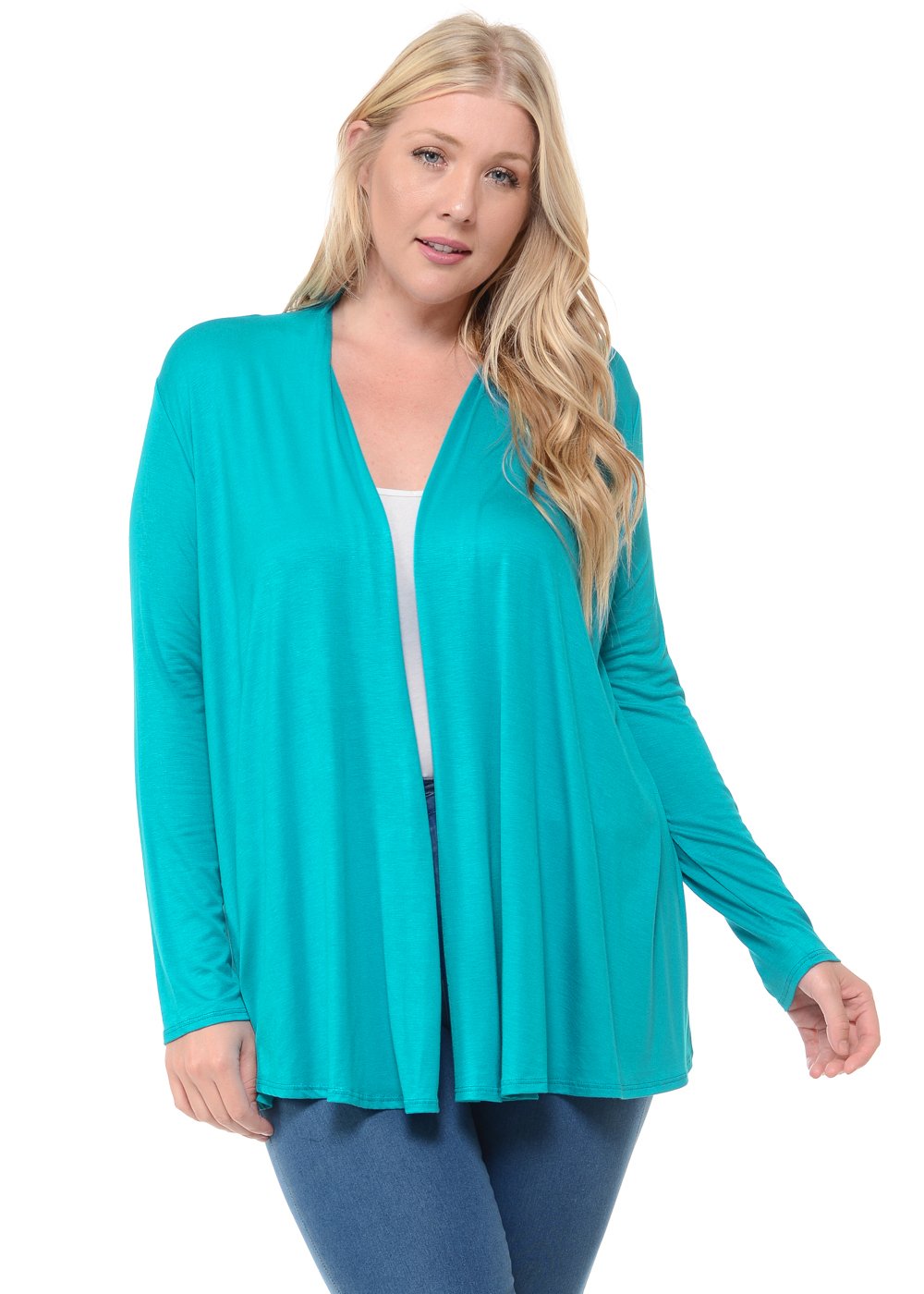 Long Sleeve Jersey Cardigan Plus Size
