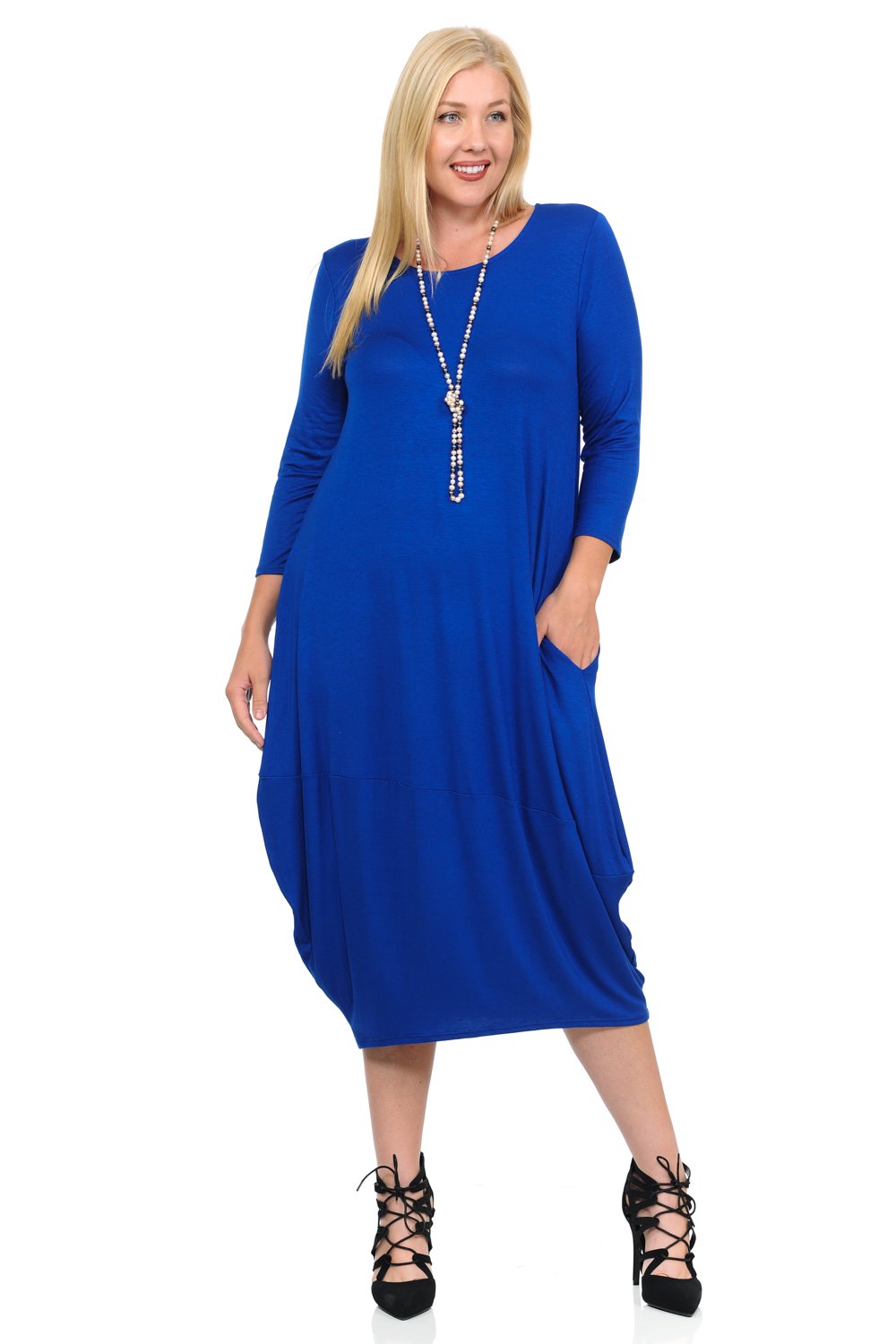 Cocoon Midi Dress Plus Size Pastel by Vivienne Cocoon Midi Dress Plus Size Pastel by Vivienne
