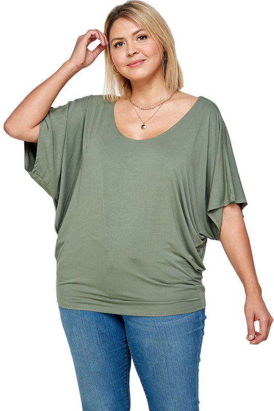 Draped Dolman Top Plus Size