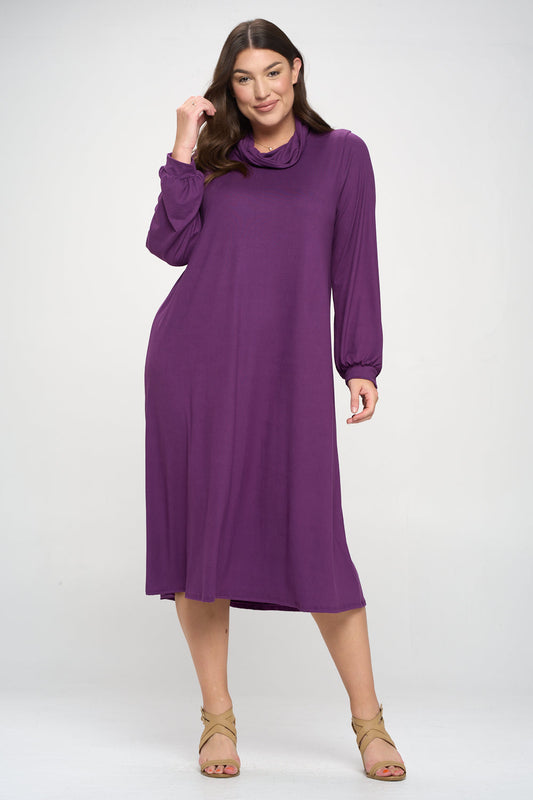 Cowl Neck Midi Dress Plus Size