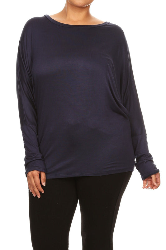 Jersey Knit Dolman Top Plus Size