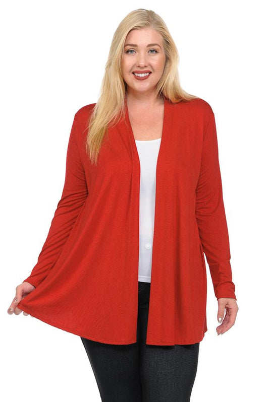 Long Sleeve Jersey Cardigan Plus Size